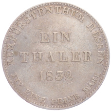Монета 1 талер 1832 года Гессен (аверс)