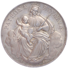 Монета 1 талер 1868 года Бавария (аверс)