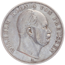 Монета 1  союзный талер 1867 года A Пруссия (аверс)