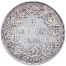 Монета 1 гульден 1856 года Баден (реверс)