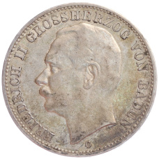 Монета 3 марки 1910 года G Германия (Баден) (аверс)