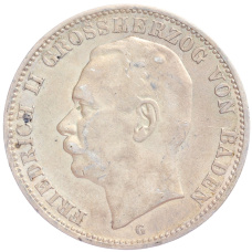 Монета 3 марки 1910 года G Германия (Баден) (аверс)