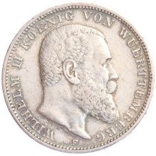 Монета 3 марки 1910 года F Германия (Вюртембург) (аверс)