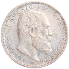 Монета 3 марки 1910 года F Германия (Вюртемберг) (аверс)