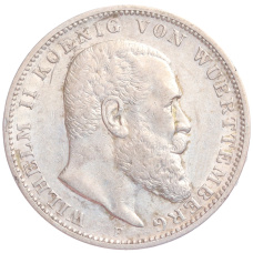 Монета 3 марки 1909 года F Германия (Вюртемберг) (аверс)