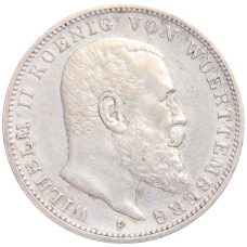 Монета 3 марки 1909 года F Германия (Вюртемберг) (аверс)