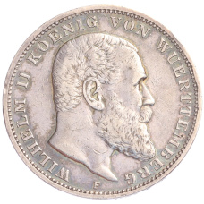 Монета 3 марки 1910 года F Германия (Вюртемберг) (аверс)