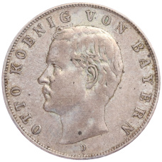 Монета 3 марки 1911 года D Германия (Бавария) (аверс)