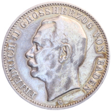 Монета 3 марки 1912 года G Германия (Баден) (аверс)
