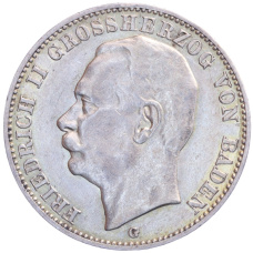 Монета 3 марки 1912 года G Германия (Баден) (аверс)