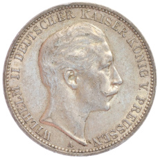 Монета 3 марки 1911 года А Германия (Пруссия) (аверс)
