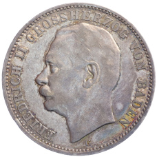 Монета 3 марки 1912 года G Германия (Баден) (аверс)