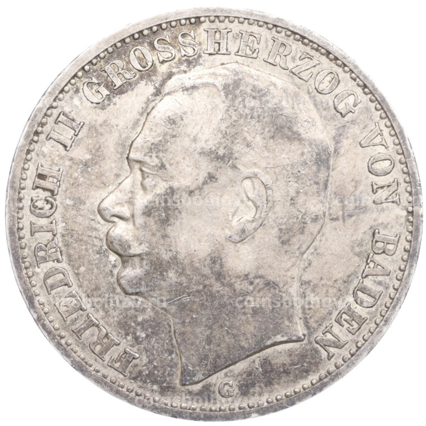 Монета 3 марки 1912 года G Германия (Баден)