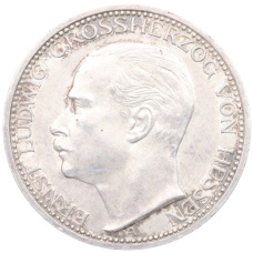 Монета 3 марки 1910 года A Германия (Гессен) (аверс)