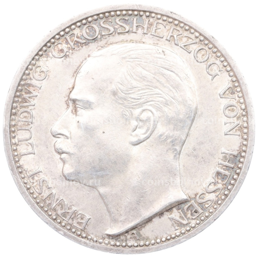 Монета 3 марки 1910 года A Германия (Гессен)