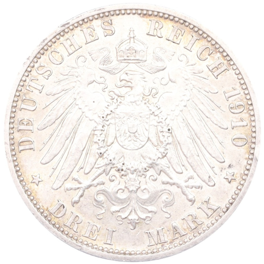 Монета 3 марки 1910 года A Германия (Гессен) (вид 2)