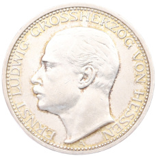 Монета 3 марки 1910 года A Германия (Гессен) (аверс)