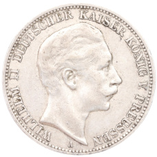 Монета 3 марки 1910 года А Германия (Пруссия) (аверс)