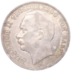 Монета 3 марки 1912 года G Германия (Баден) (аверс)