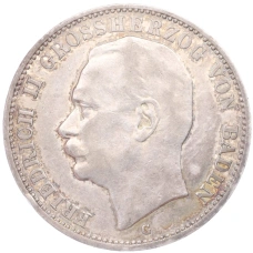 Монета 3 марки 1912 года G Германия (Баден) (аверс)