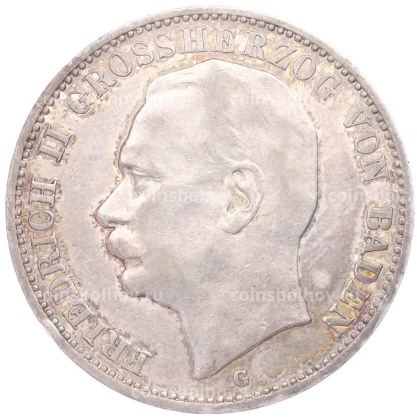 Монета 3 марки 1912 года G Германия (Баден)