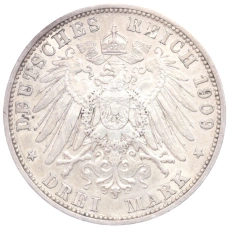 Монета 3 марки 1909 года A Германия (Ангальт) (реверс)