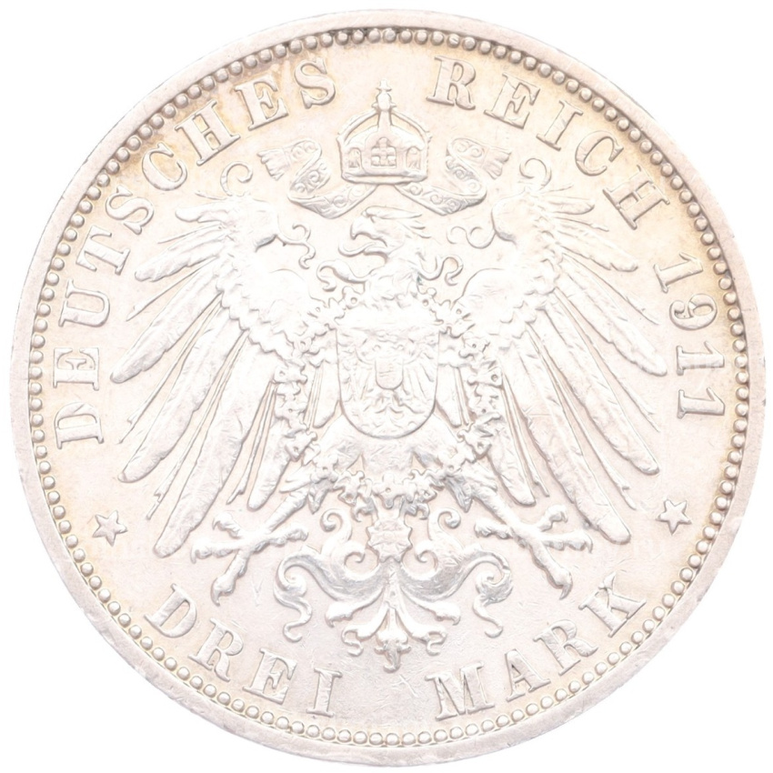 Монета 3 марки 1911 года A Германия (Ангальт) (вид 2)