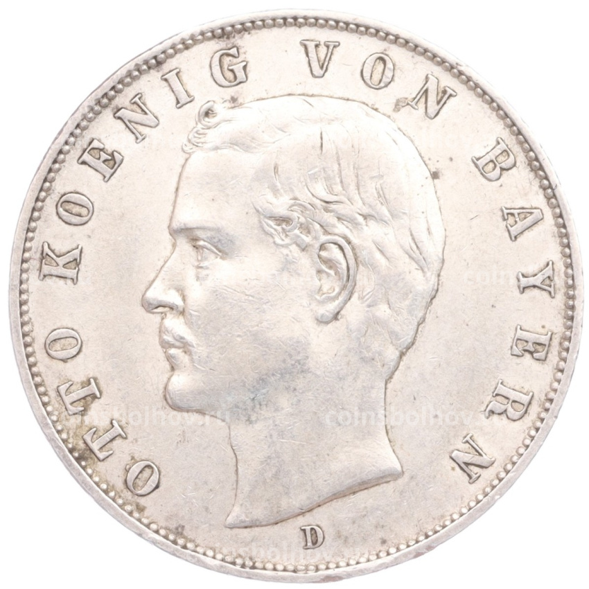 Монета 3 марки 1909 года D Германия (Бавария)