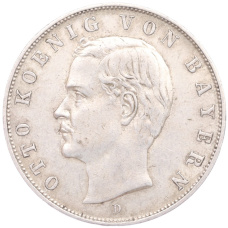 Монета 3 марки 1908 года D Германия (Бавария) (аверс)