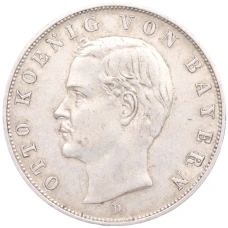 Монета 3 марки 1908 года D Германия (Бавария) (аверс)