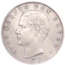 Монета 3 марки 1909 года D Германия (Бавария) (аверс)