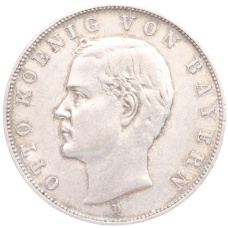 Монета 3 марки 1910 года D Германия (Бавария) (аверс)