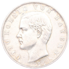 Монета 3 марки 1912 года D Германия (Бавария) (аверс)