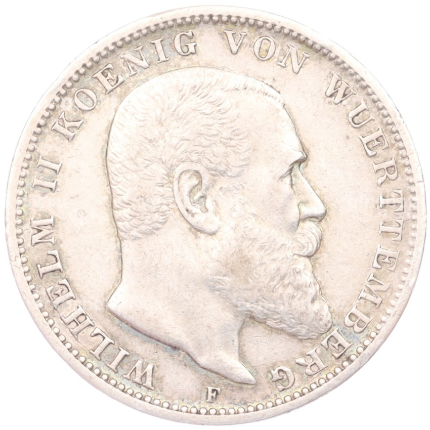 Монета 3 марки 1909 года F Германия (Вюртемберг)