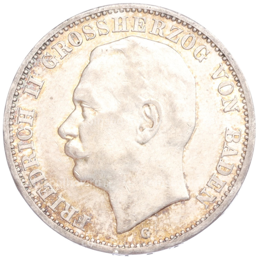 Монета 3 марки 1914 года G Германия (Баден)