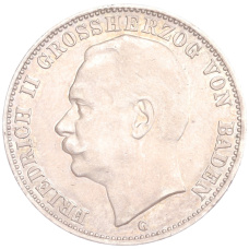 Монета 3 марки 1912 года G Германия (Баден) (аверс)