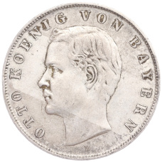 Монета 3 марки 1910 года D Германия (Бавария) (аверс)