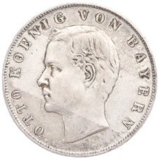 Монета 3 марки 1910 года D Германия (Бавария) (аверс)