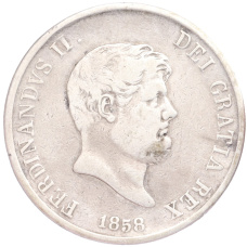 Монета 120 грано 1858 года Королевство Обеих Сицилий (аверс)