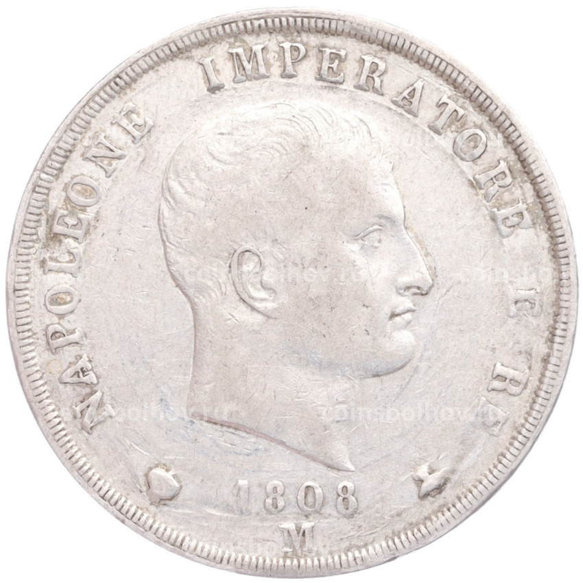 Монета 5 лир 1808 года M Наполеоновское королевство Италия