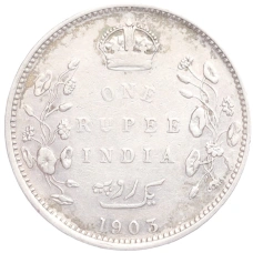 Монета 1 рупия 1903 года Британская Индия (аверс)