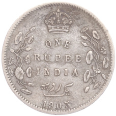 Монета 1 рупия 1903 года Британская Индия (аверс)