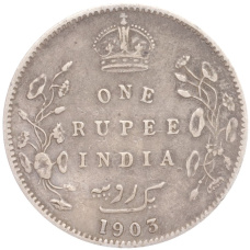 Монета 1 рупия 1903 года Британская Индия (аверс)