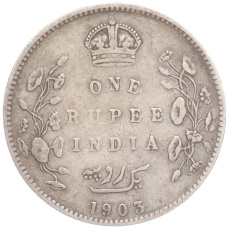 Монета 1 рупия 1903 года  B Британская Индия (аверс)