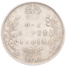 Монета 1 рупия 1904 года В Британская Индия (аверс)