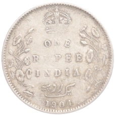 Монета 1 рупия 1904 года В Британская Индия (аверс)