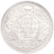 Монета 1 рупия 1941 года Британская Индия (аверс)