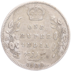 Монета 1 рупия 1906 года В Британская Индия (аверс)