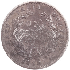 Монета 1 рупия 1882 года Британская Индия (Колониальный надчекан) (реверс)