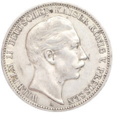 Монета 3 марки 1909 года А Германия (Пруссия) (аверс)